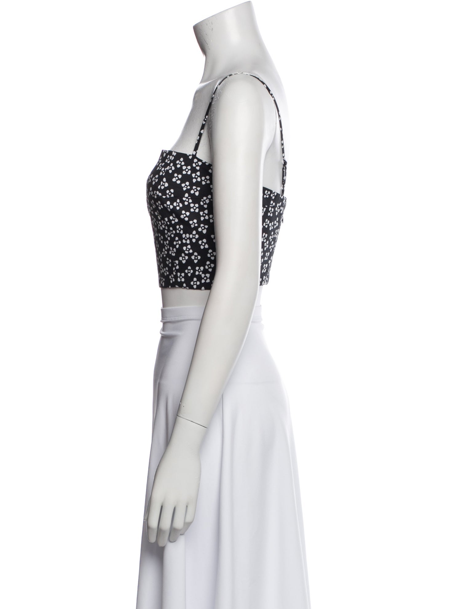 Staud Printed Square Neckline Crop Top