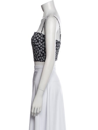 Staud Printed Square Neckline Crop Top