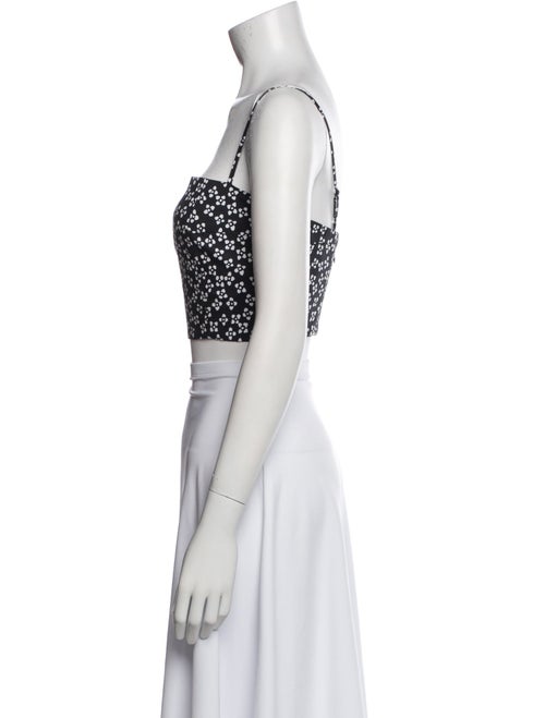Staud Printed Square Neckline Crop Top