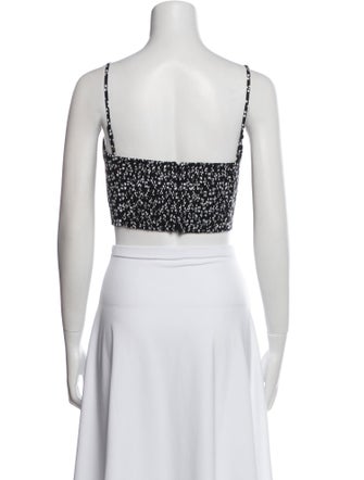 Staud Printed Square Neckline Crop Top