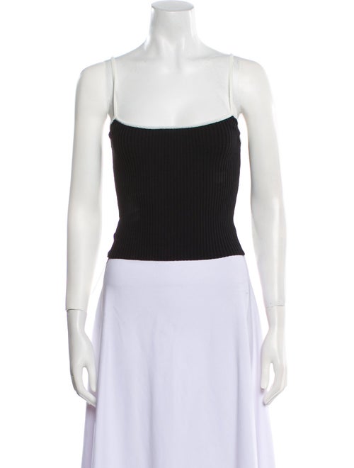 Staud Square Neckline Sleeveless Crop Top