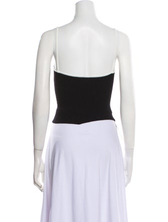 Staud Square Neckline Sleeveless Crop Top