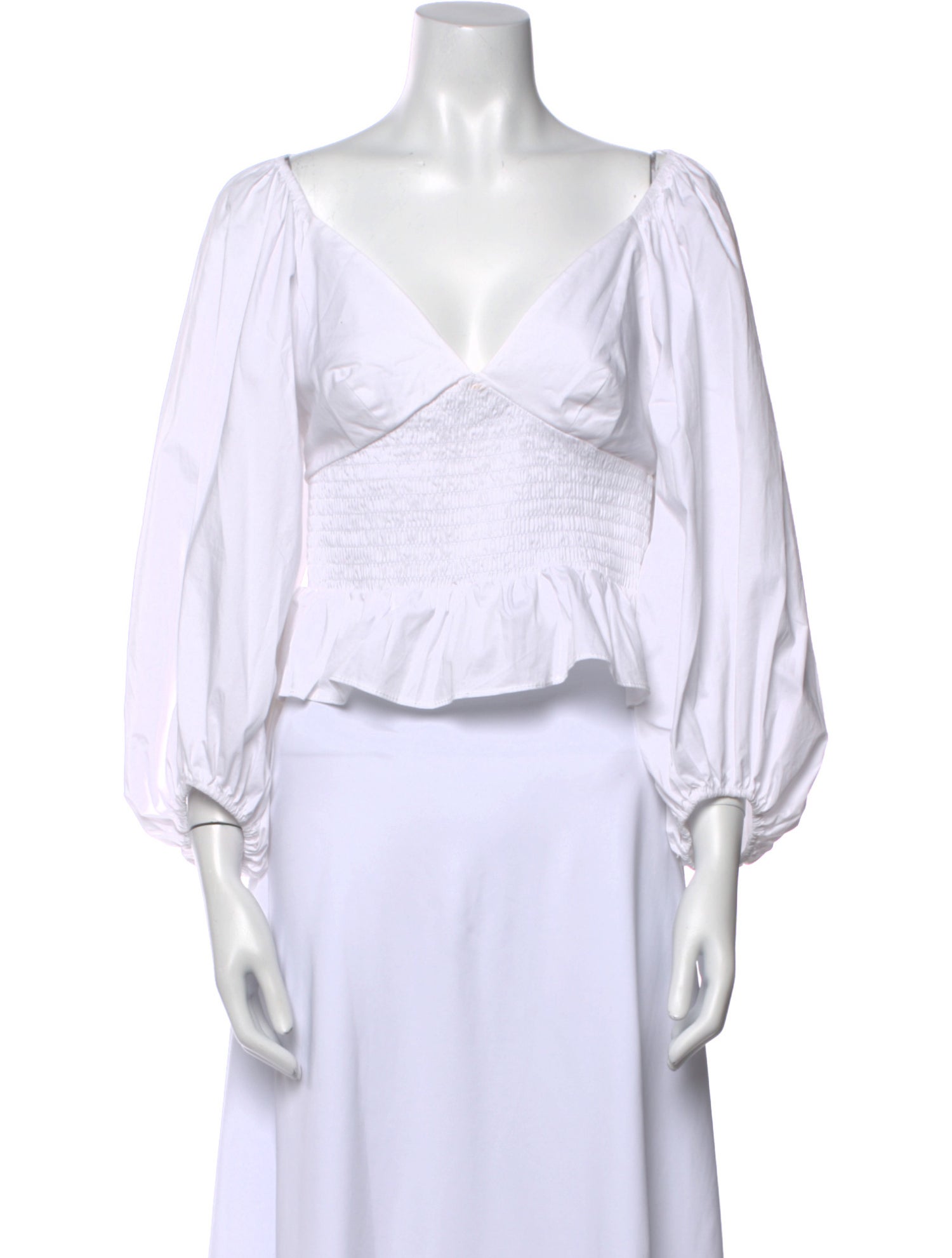 Staud V-Neck Three-Quarter Sleeve Crop Top