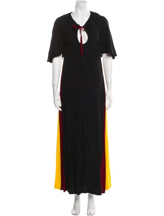 Staud V-Neck Long Dress