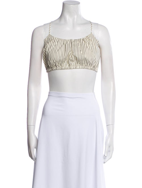 Staud Striped Square Neckline Crop Top