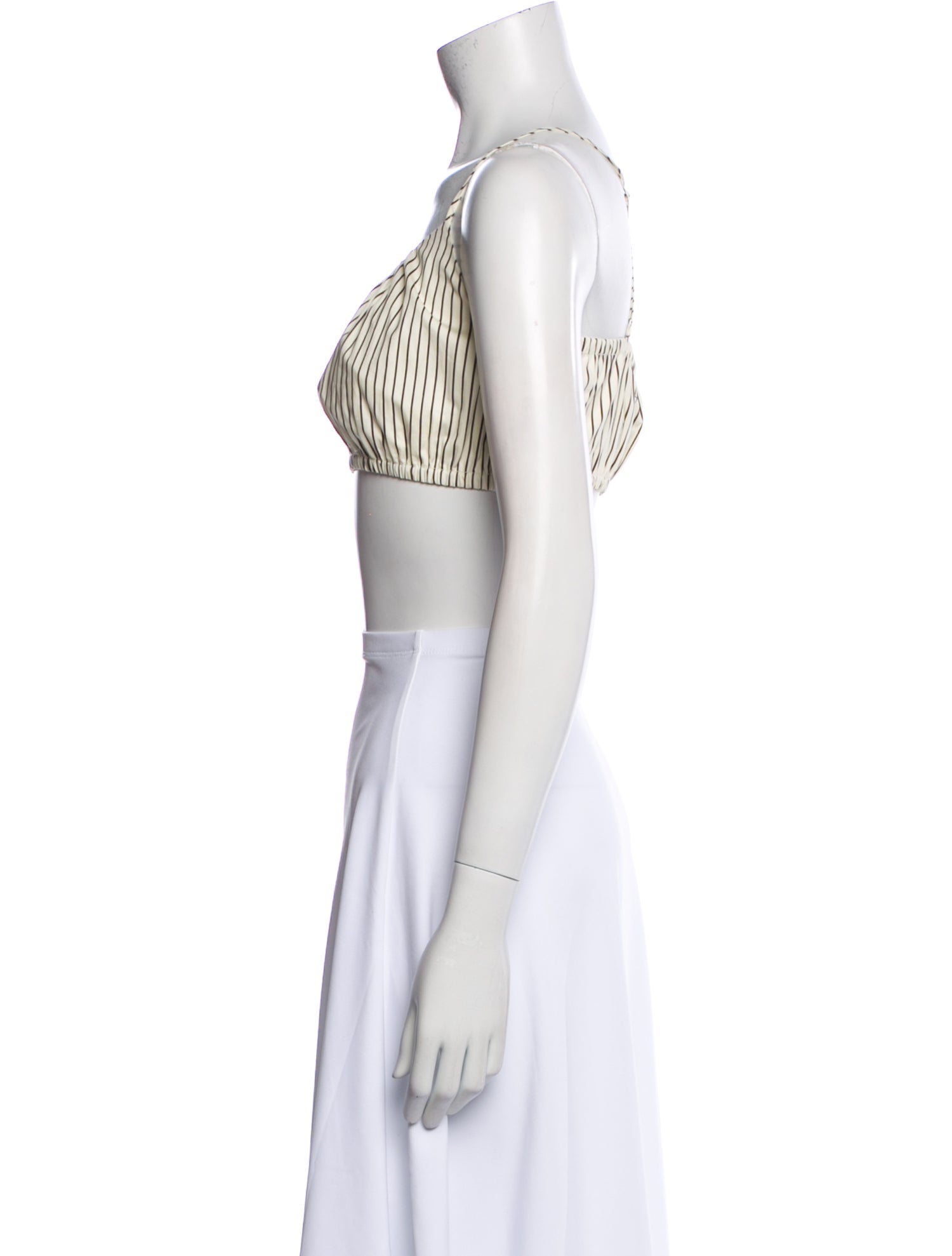 Staud Striped Square Neckline Crop Top