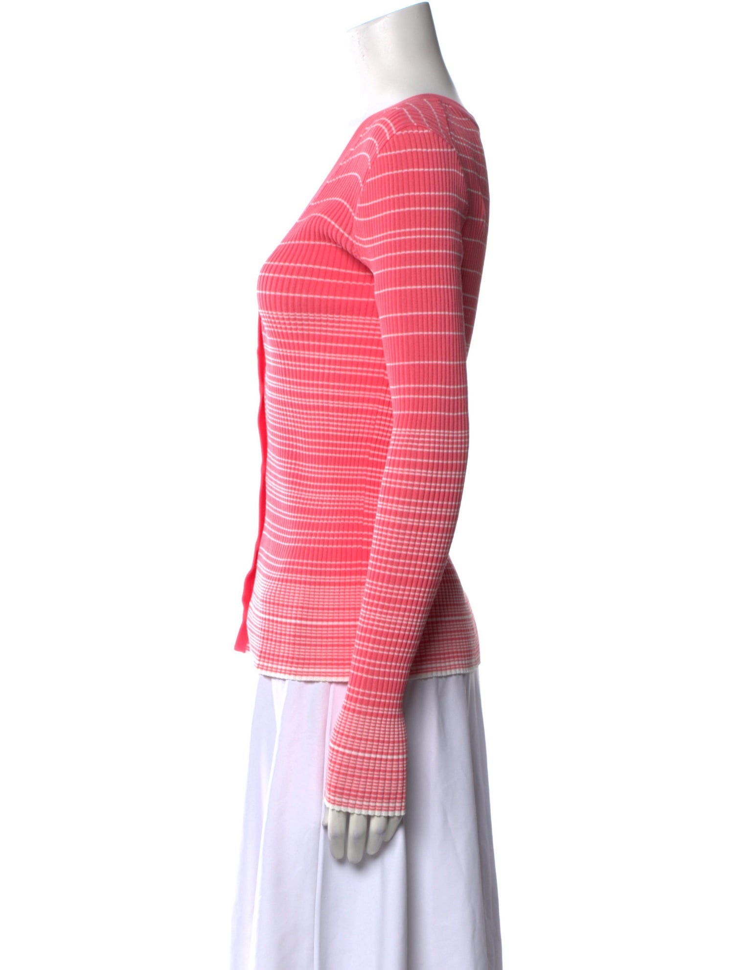 Staud Striped V-Neck Sweater