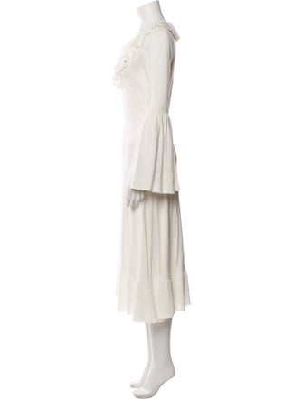 Staud V-Neck Midi Length Dress