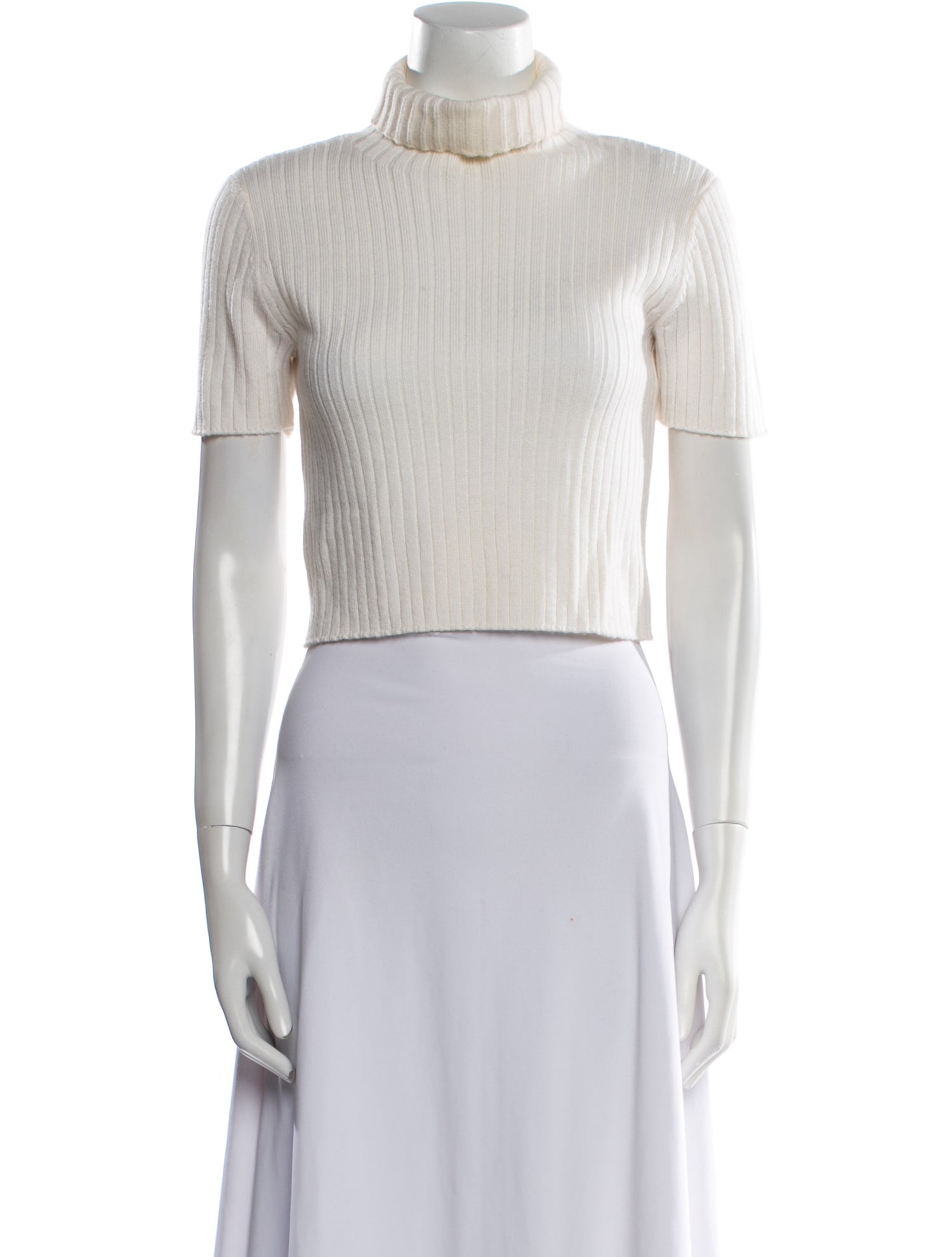Staud Turtleneck Short Sleeve Crop Top