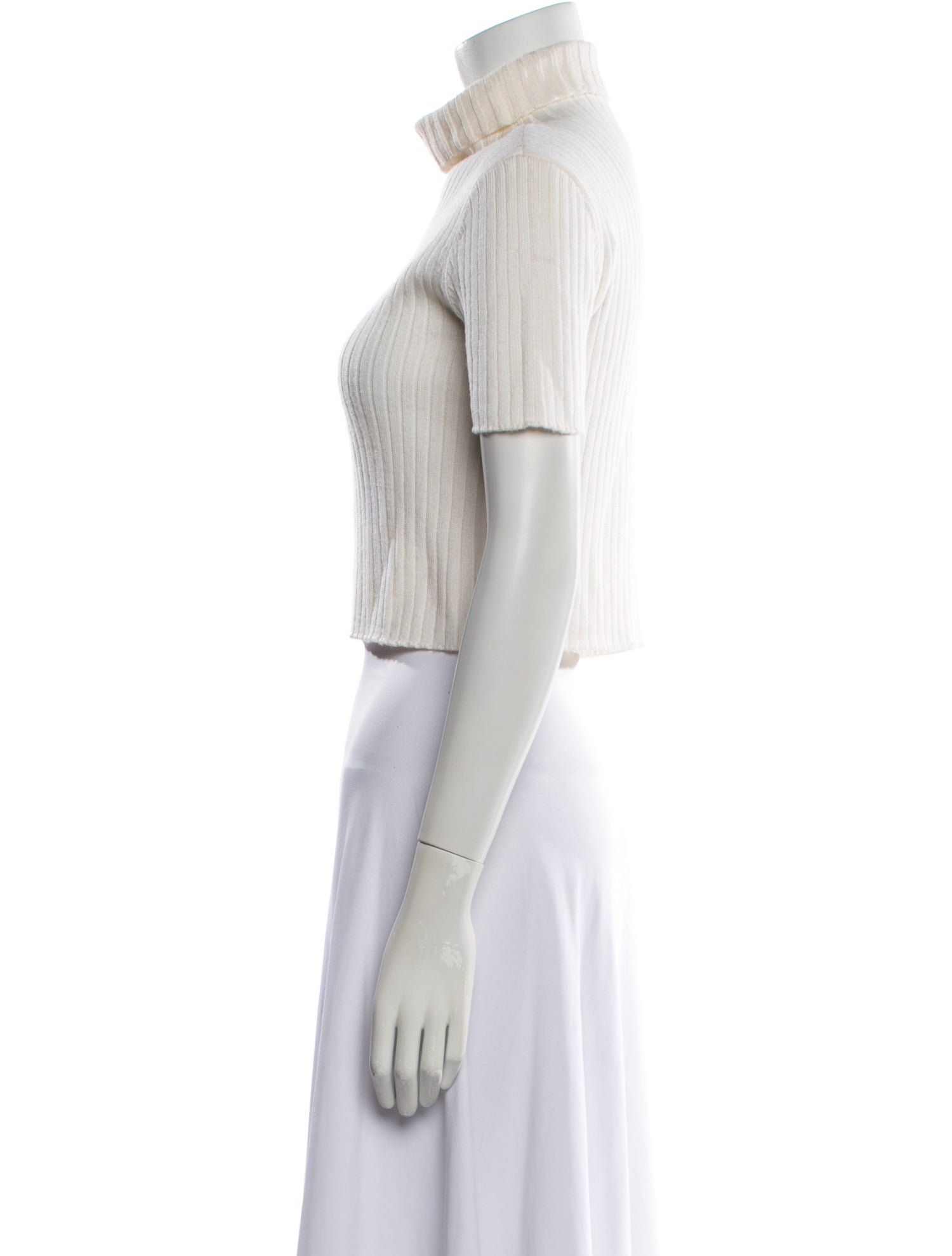 Staud Turtleneck Short Sleeve Crop Top