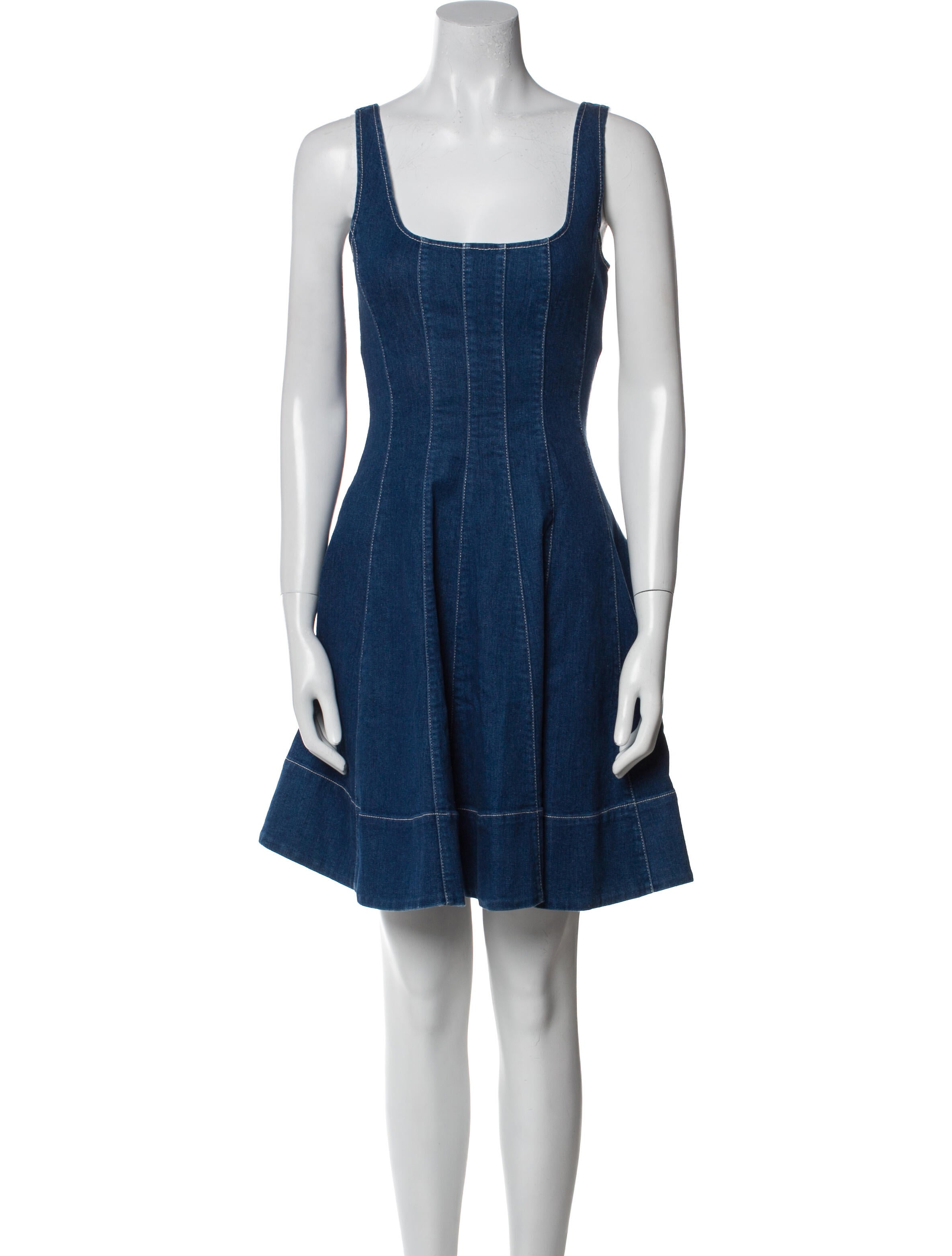 Staud Square Neckline Mini Dress