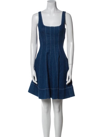 Staud Square Neckline Mini Dress