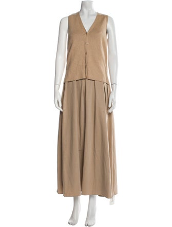 Staud V-Neck Long Dress