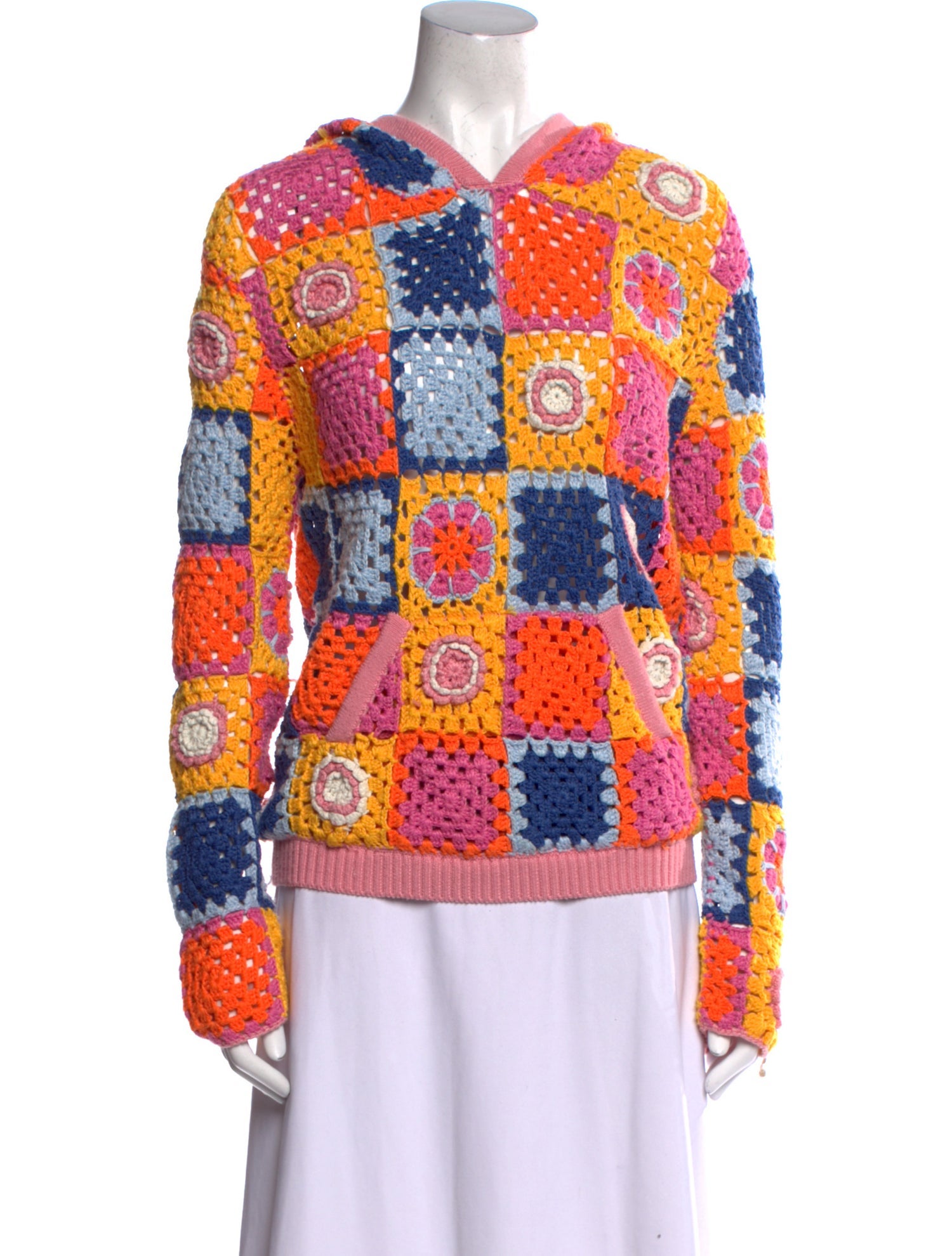Staud Printed V-Neck Sweater