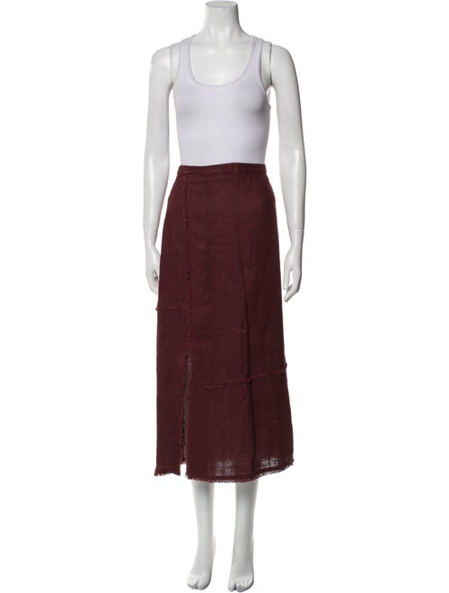 Staud Linen Midi Length Skirt