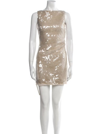 Staud Bateau Neckline Mini Dress