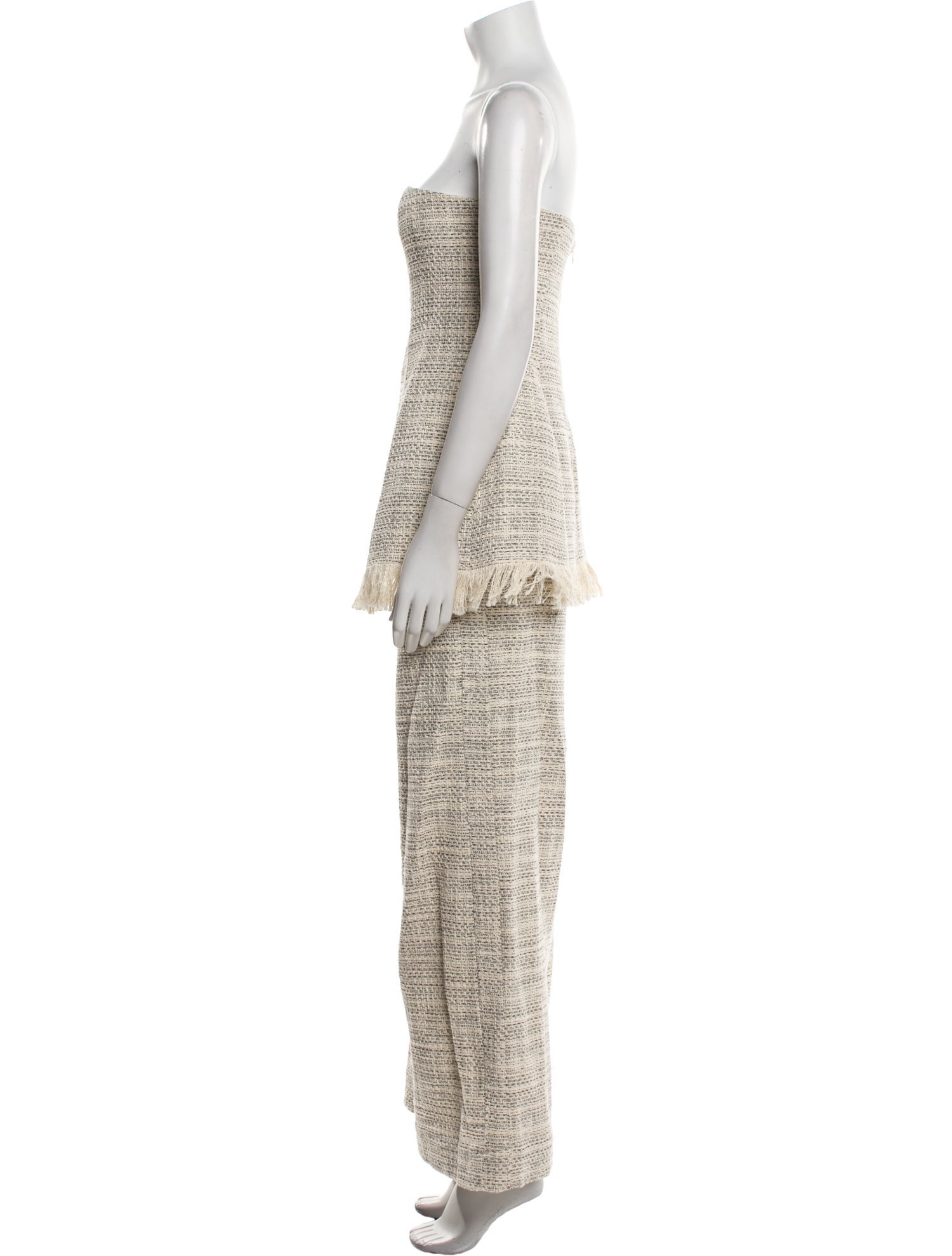 Staud Wool Striped Skirt Suit