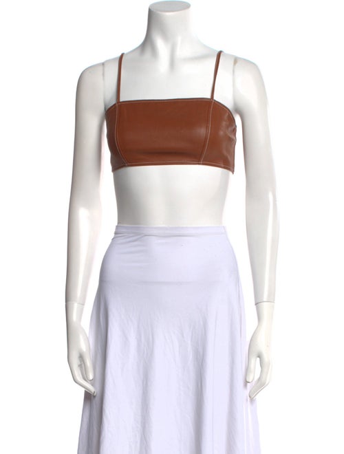 Staud Square Neckline Sleeveless Crop Top