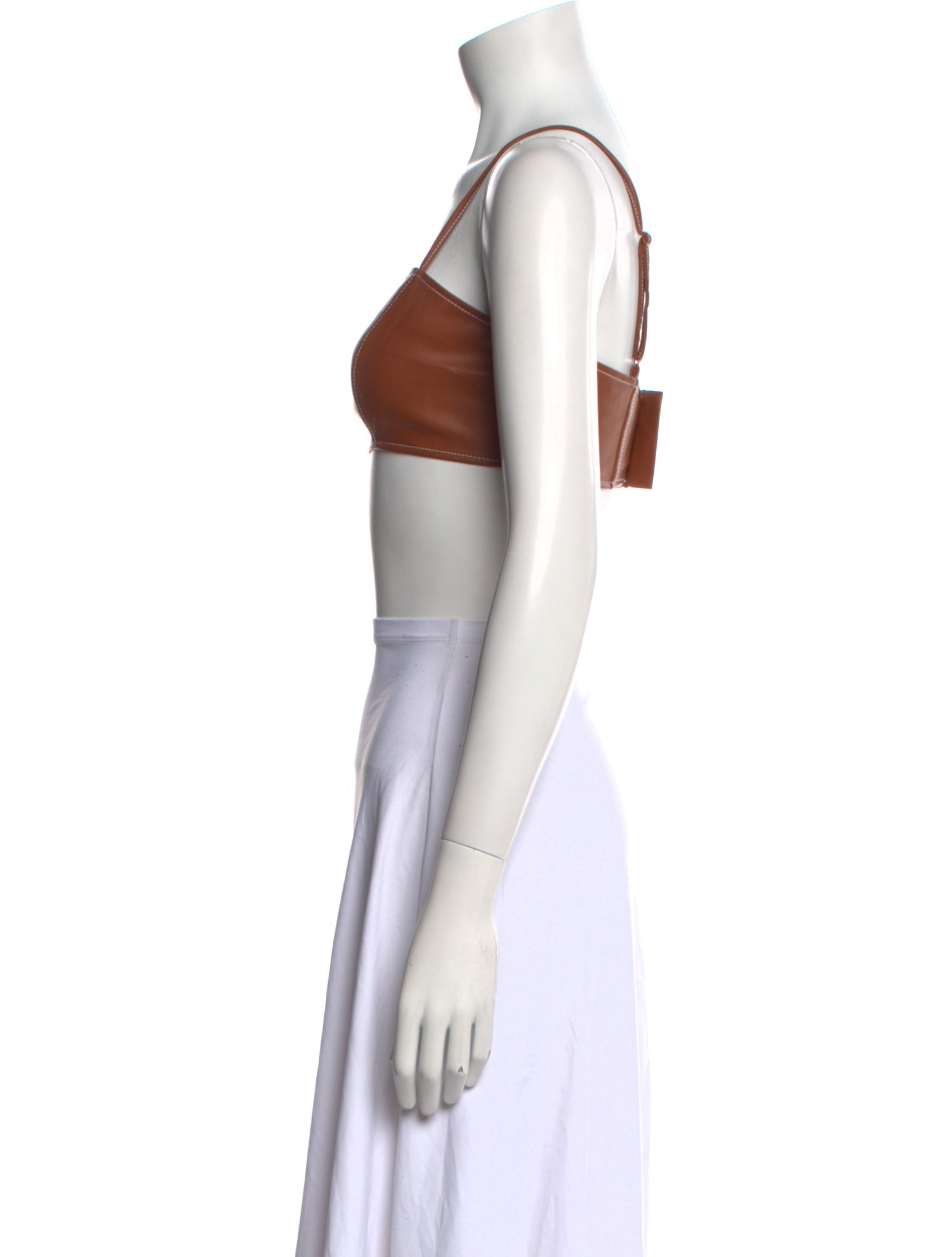 Staud Square Neckline Sleeveless Crop Top