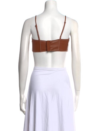 Staud Square Neckline Sleeveless Crop Top