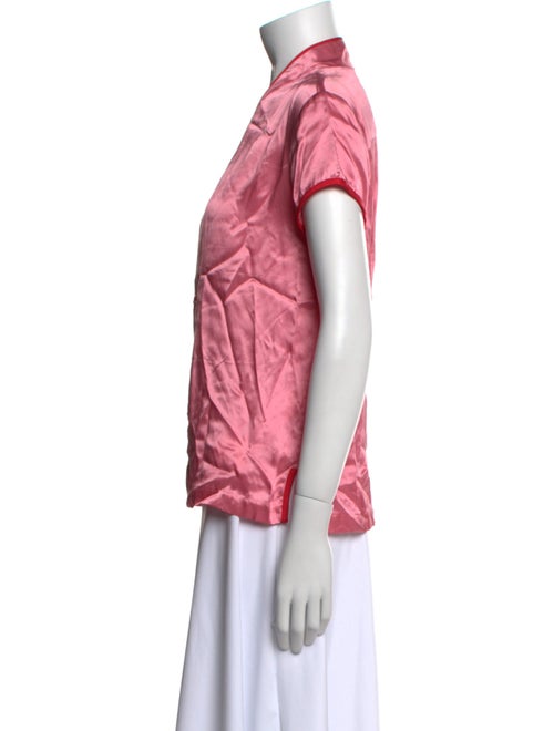 Staud V-Neck Short Sleeve Button-Up Top