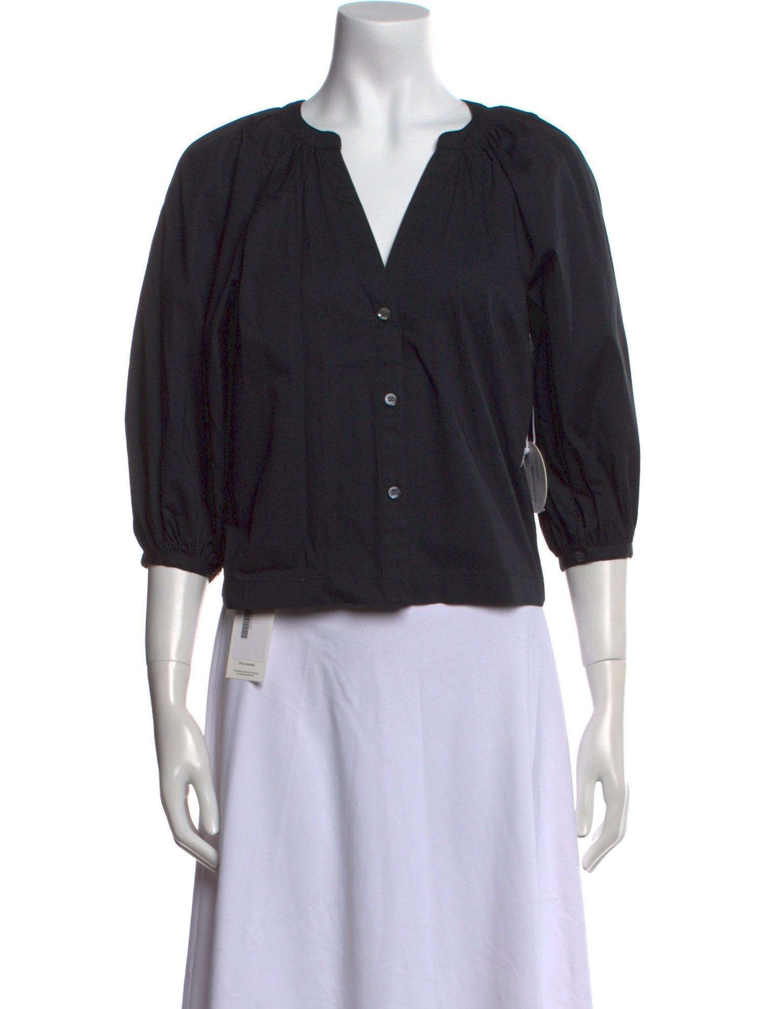 Staud V-Neck Three-Quarter Sleeve Crop Top w/ Tags