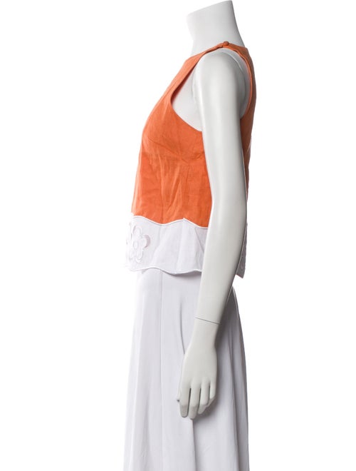 Staud Linen Crew Neck Crop Top