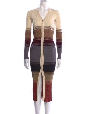 Staud Striped Midi Length Dress