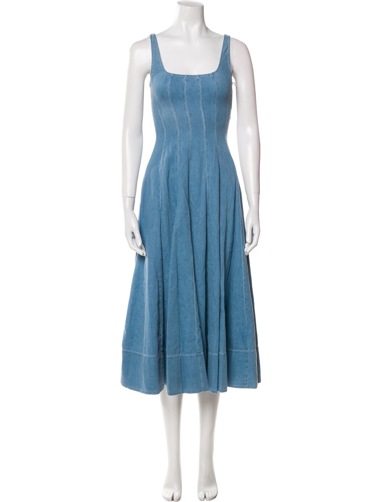 Staud Square Neckline Midi Length Dress