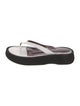 Staud Embossed Leather Flip Flops