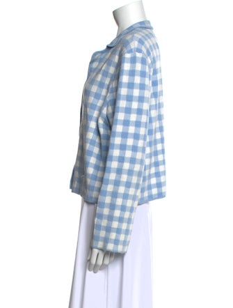 Staud Plaid Print V-Neck Sweater