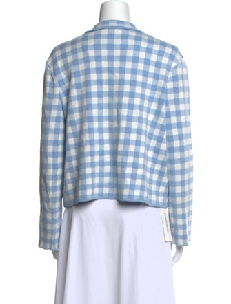 Staud Plaid Print V-Neck Sweater