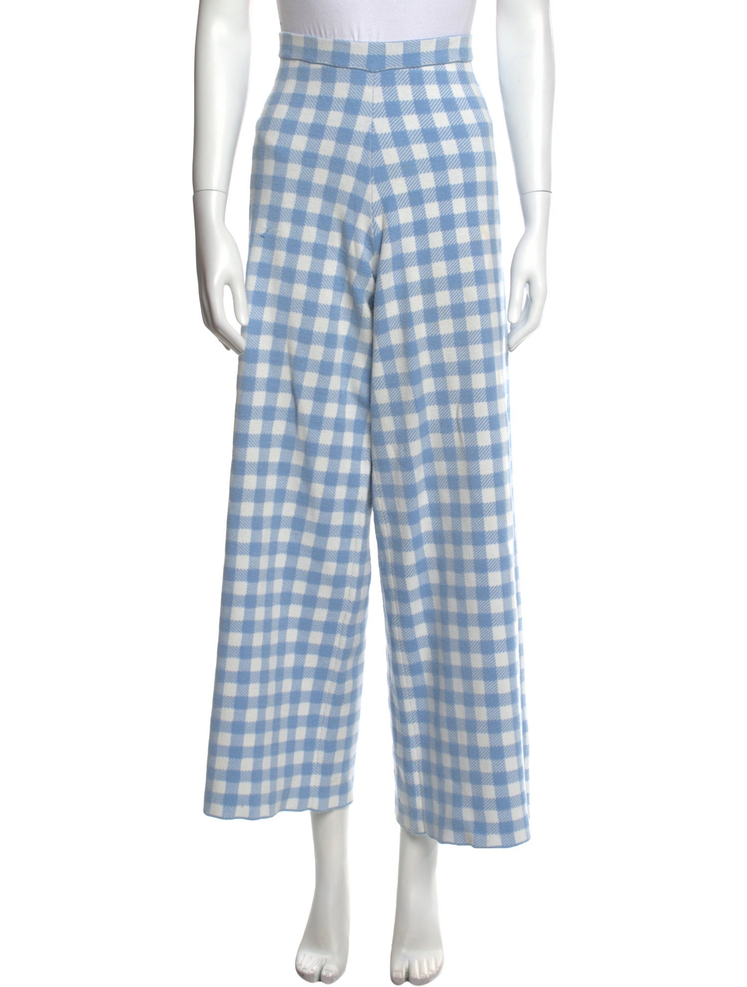Staud Plaid Print Wide Leg Pants