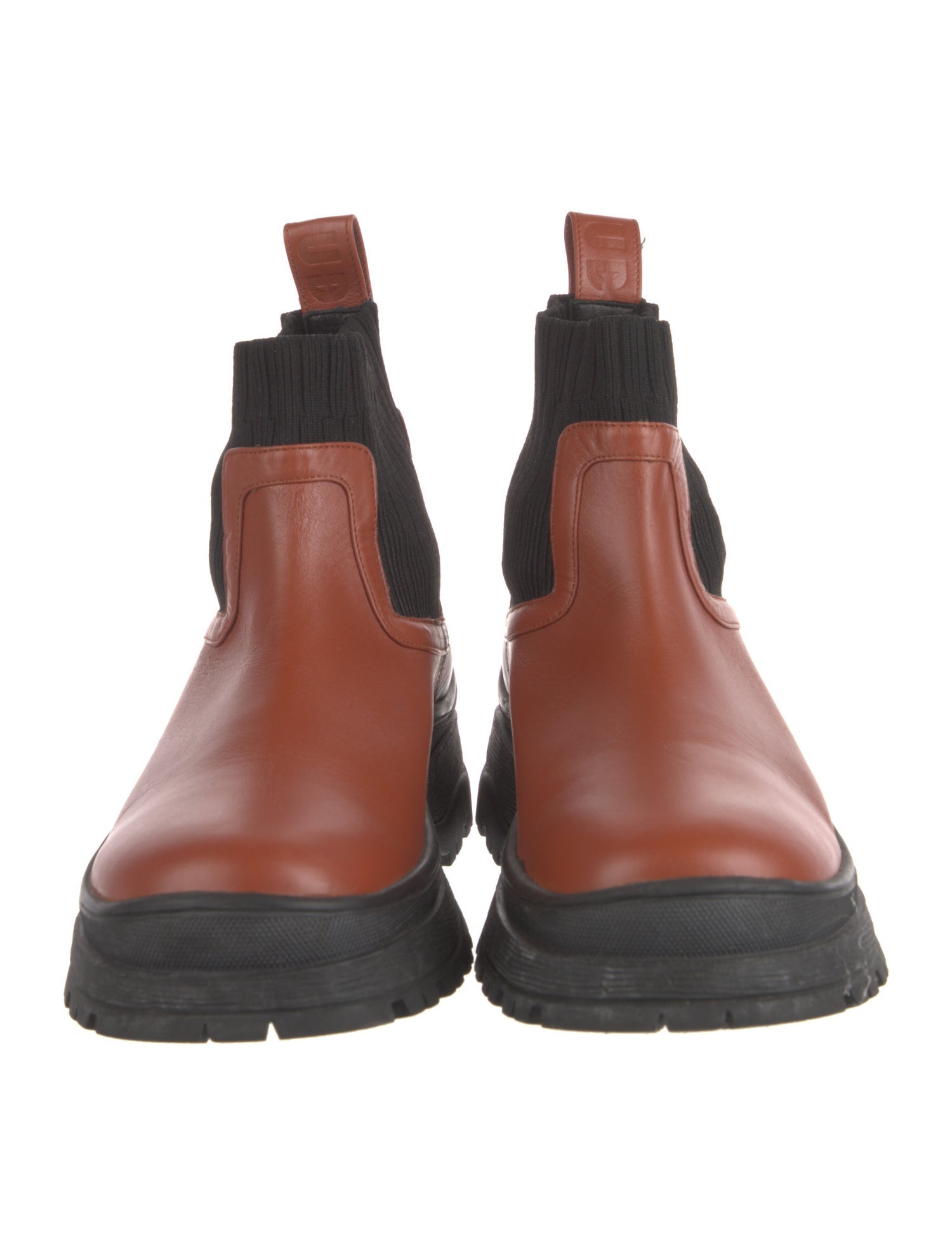Staud Leather Colorblock Pattern Chelsea Boots