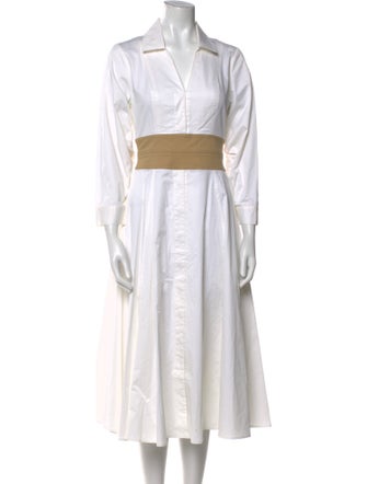 Staud V-Neck Midi Length Dress