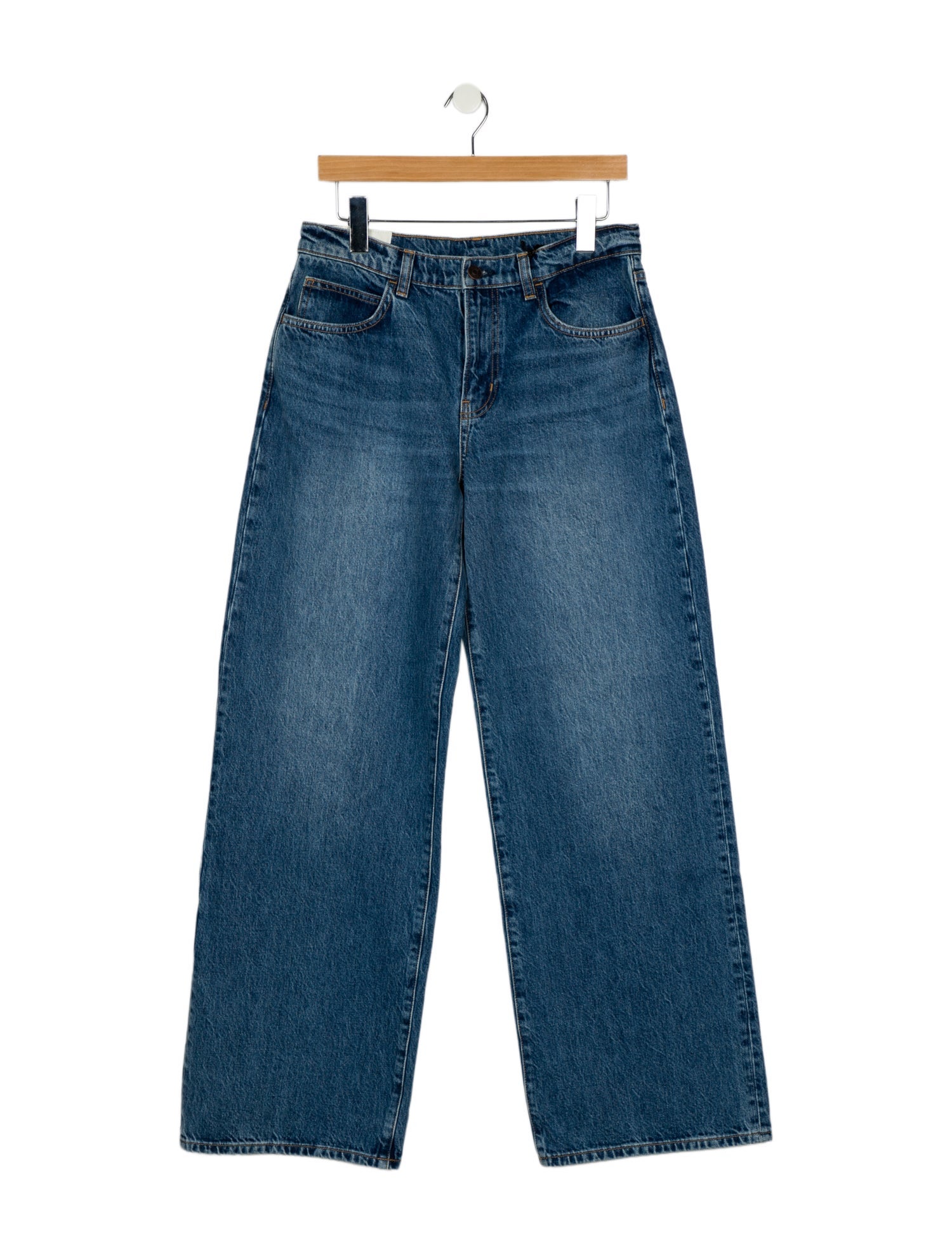 Staud Mid-Rise Wide Leg Jeans