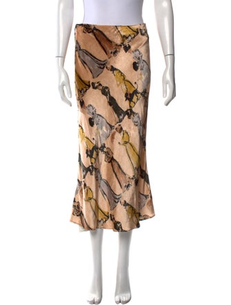 Staud Printed Midi Length Skirt