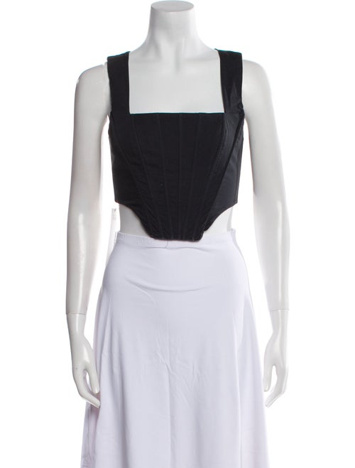 Staud Square Neckline Sleeveless Crop Top