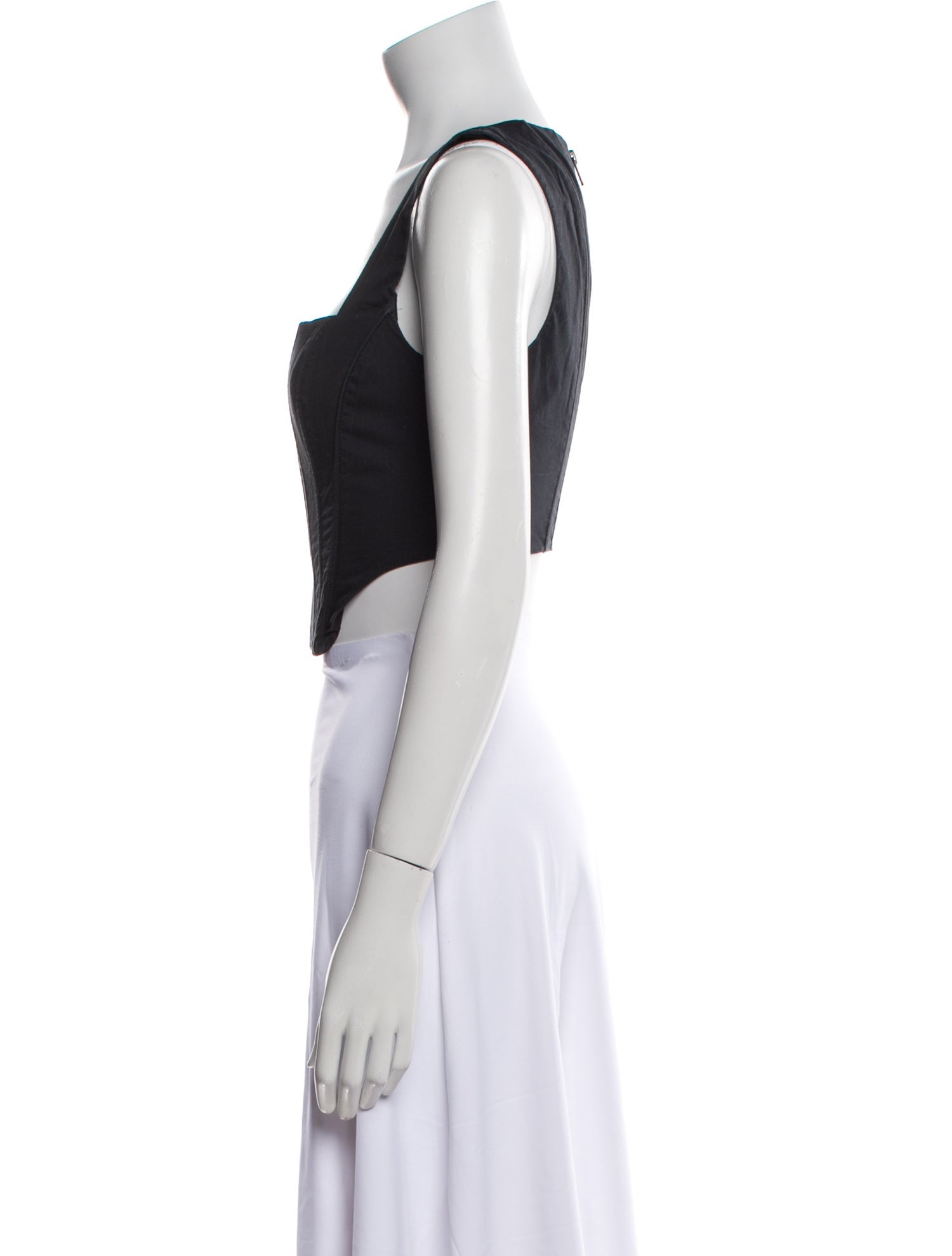Staud Square Neckline Sleeveless Crop Top