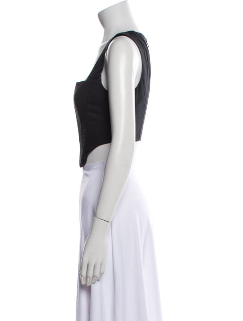 Staud Square Neckline Sleeveless Crop Top