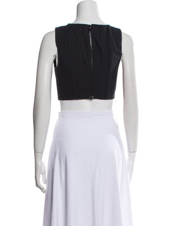 Staud Square Neckline Sleeveless Crop Top