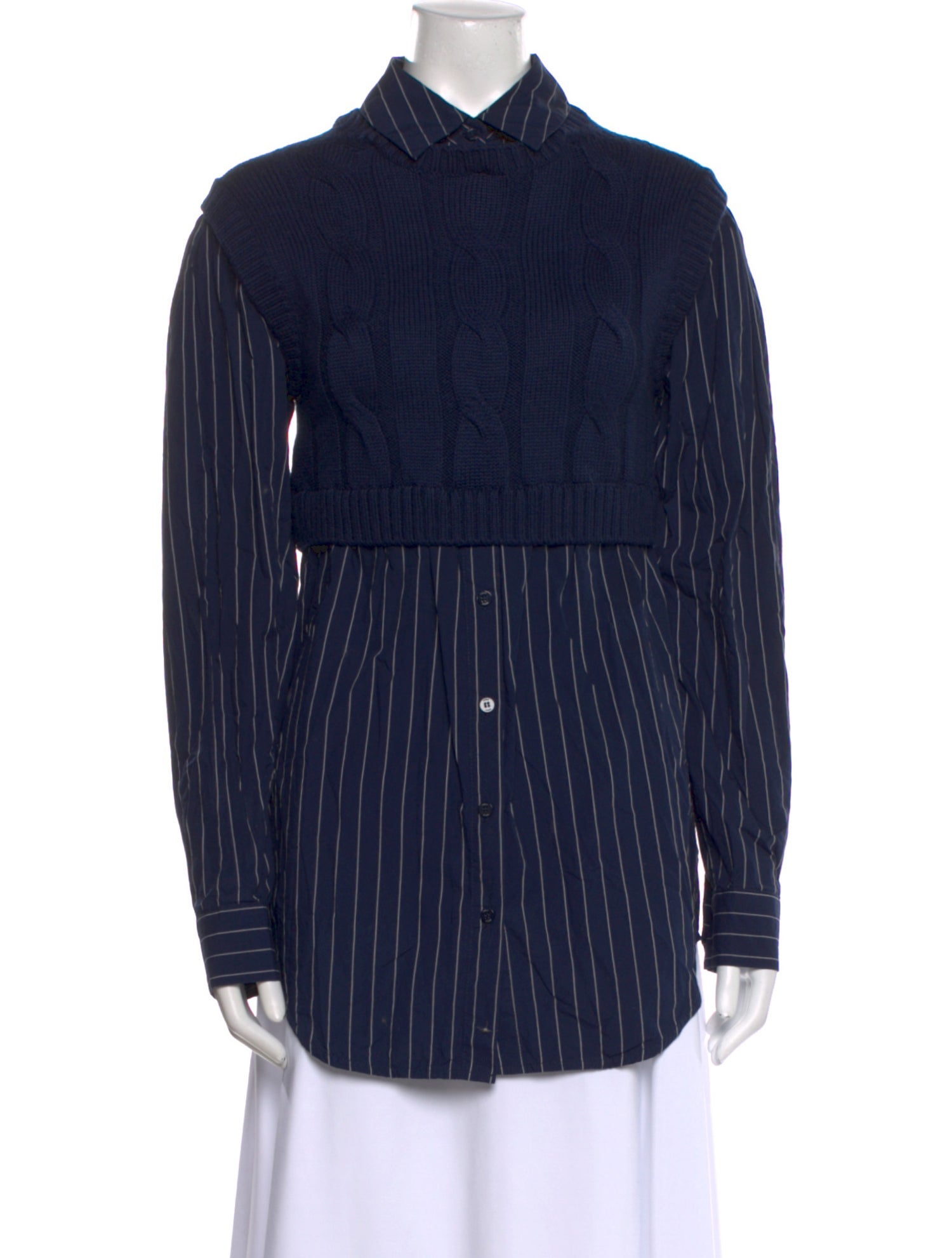 Staud Wool Striped Button-Up Top