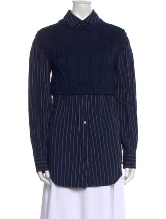 Staud Wool Striped Button-Up Top