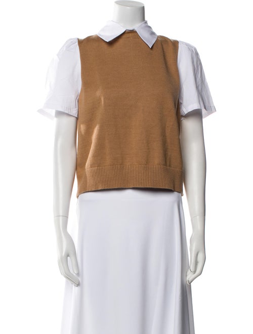 Staud V-Neck Short Sleeve Crop Top