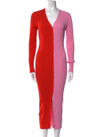 Staud V-Neck Long Dress