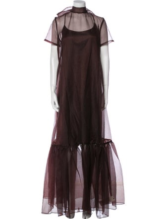 Staud Mock Neck Long Dress