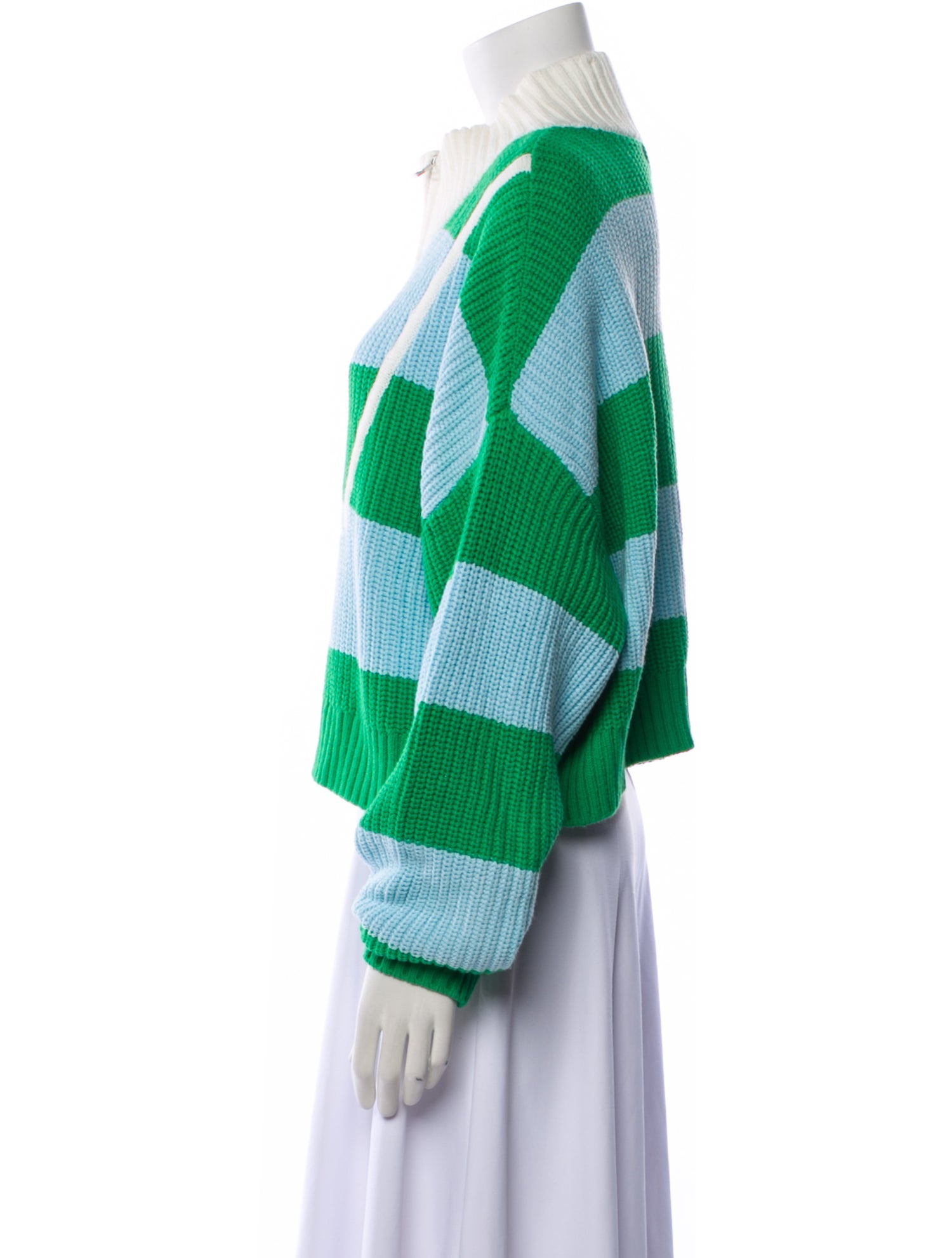 Staud Striped Mock Neck Sweater