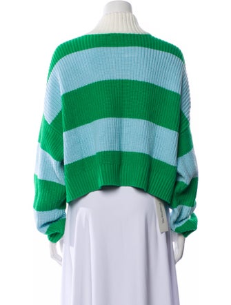 Staud Striped Mock Neck Sweater