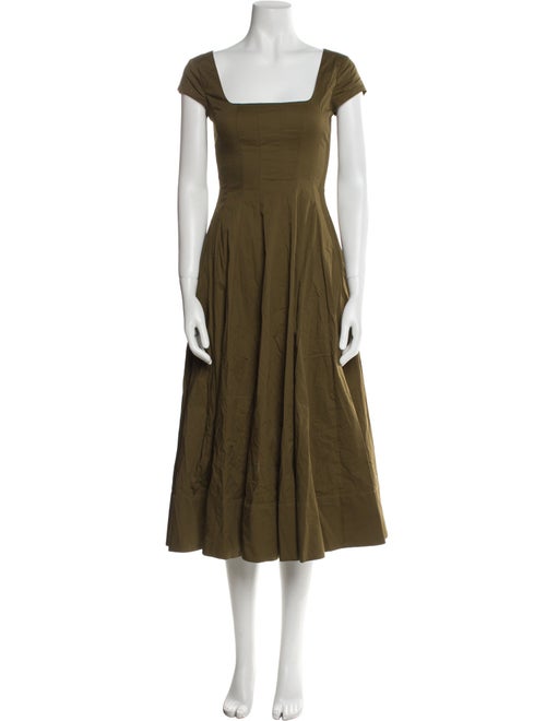 Staud Square Neckline Midi Length Dress