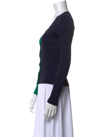 Staud Colorblock Pattern V-Neck Top